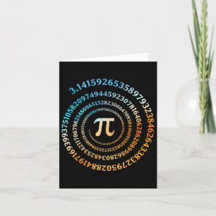 Spiral Pi Day Retro Pi Number 3.14 Symbol Pi Day M Card