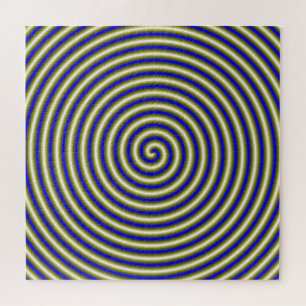 Spiral Pipe in Gold and Blue Jigsaw Puzzle