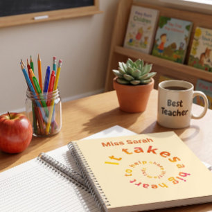 Spiral Quote Teacher Notebook-Personalized  Notebook