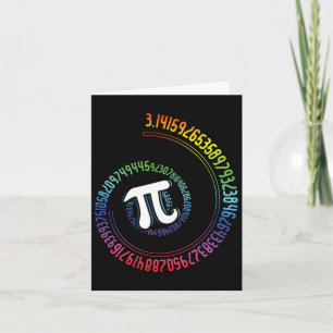 Spiral Rainbow Nerd Math Geek Mathematician Pi Day Card