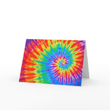 Spiral Rainbow Tie Dye Note Card