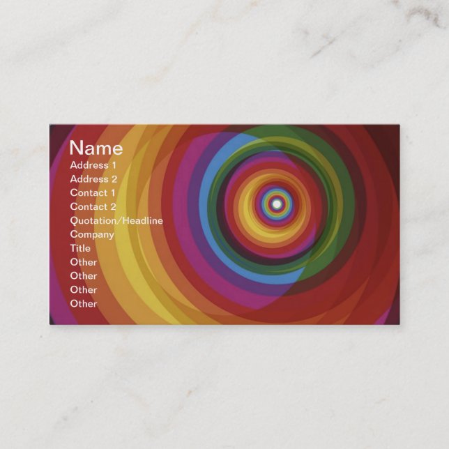 Spiral Rainbow Vector Background Business Card (Front)