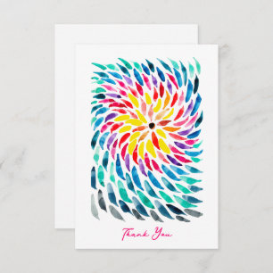 Spiral rainbow watercolor abstract card
