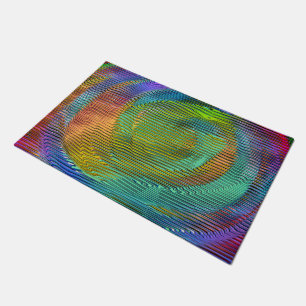 Spiral Rainbow with relief and messy stripes Doormat