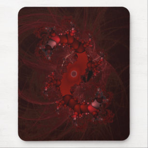 spiral Red fractal Mouse Pad