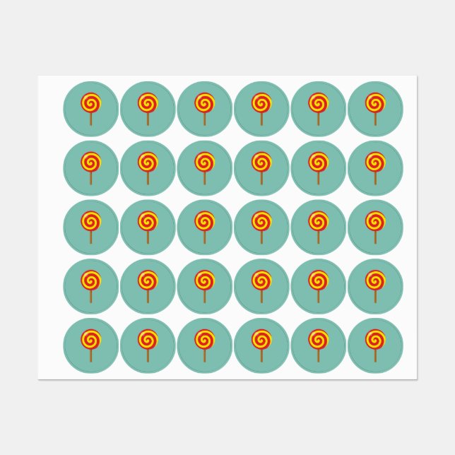 Spiral Red Yellow Lollipop (Sheet)