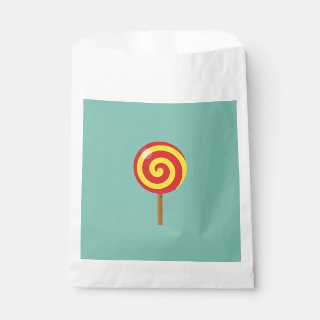 Spiral Red Yellow Lollipop Favour Bag (Front)