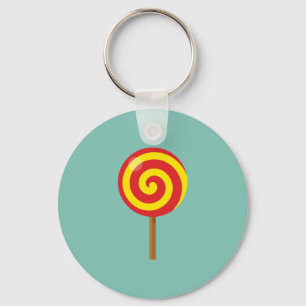 Spiral Red Yellow Lollipop Keychain