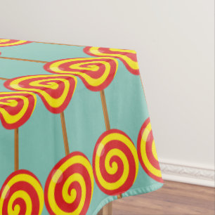 Spiral Red Yellow Lollipop Tablecloth