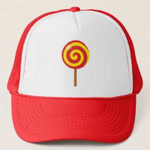 Spiral Red Yellow Lollipop Trucker Hat