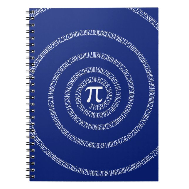 Spiral Rings for Pi on Navy Blue Notebook (Front)