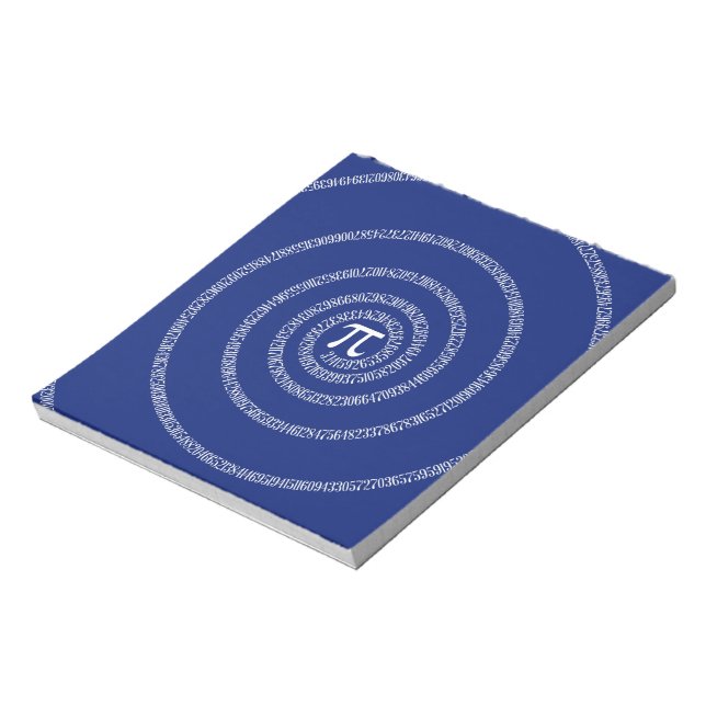 Spiral Rings for Pi on Navy Blue Notepad (Rotated)