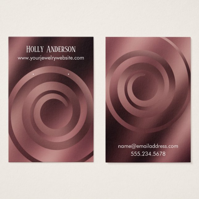 Spiral Rose Gold Ombre Earring Holder Display Card (Front & Back)