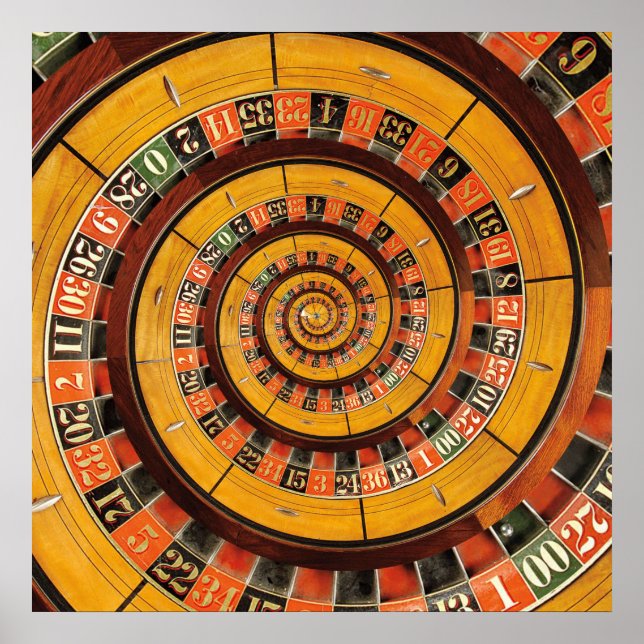 Spiral Roulette Wheel Droste Poster (Front)