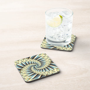 Spiral rustic sepia-toned pointed shapes       thr coaster