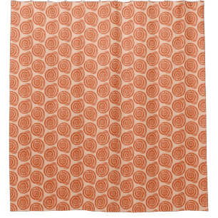 Spiral Seashell Block Print, Coral Orange