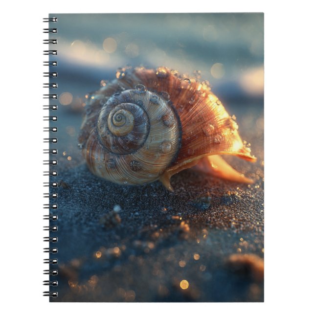 Spiral Seashell Golden Light Notebook (Front)