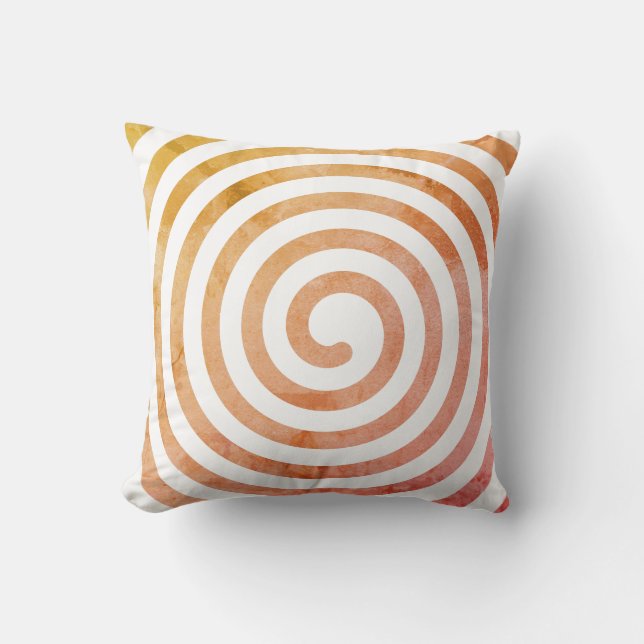 Spiral Shape With Aged Effect Throw Pillow (Front)
