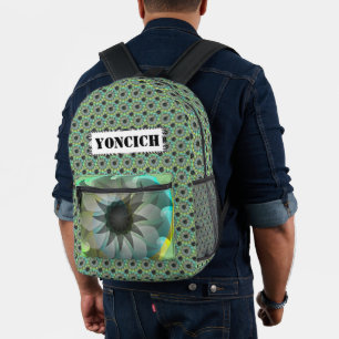 Spiral Shark by Kenneth Yoncich Printed Backpack