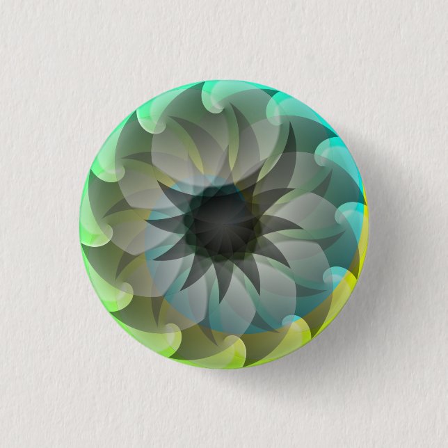 Spiral Shark Pinback Button by Kenneth Yoncich (Front)