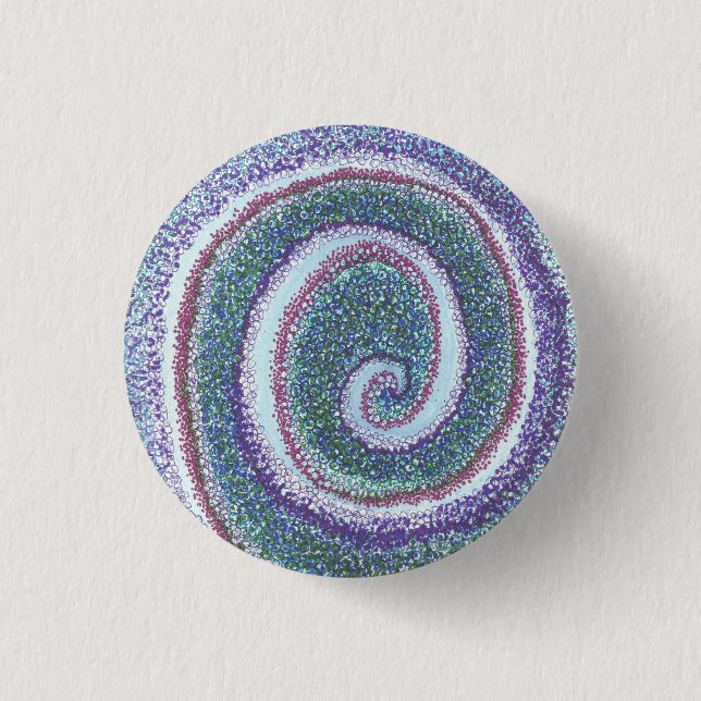 "SPIRAL SHELL"  1 INCH ROUND BUTTON (Front)
