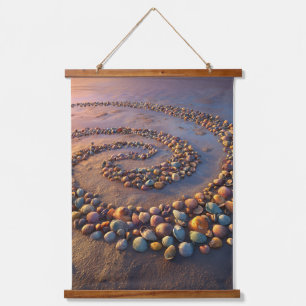Spiral Shell Mandala Sunset Beach Art Hanging Tapestry