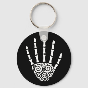 Spiral Skeleton Hand Keychain