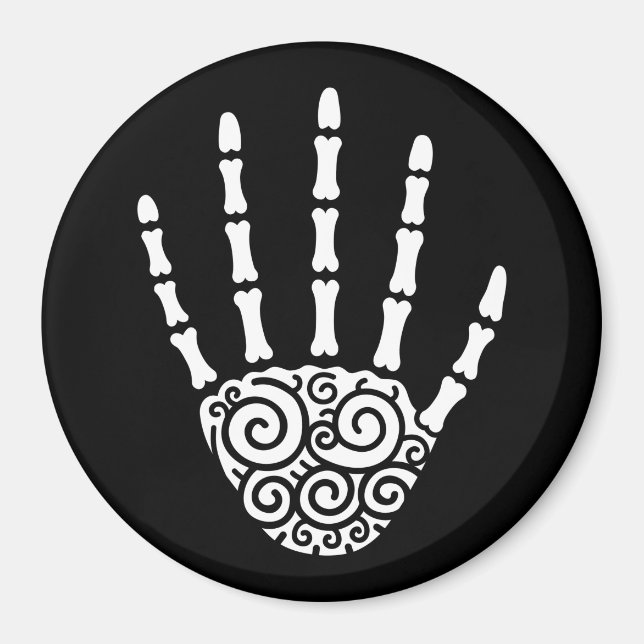 Spiral Skeleton Hand Magnet (Front)