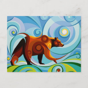 Spiral Spiritueux Grizzly Bear Carte postale Alime