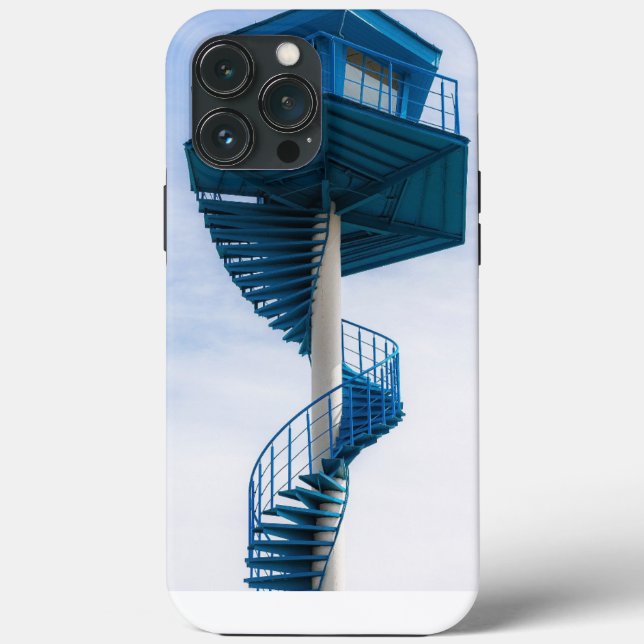 "Spiral Staircase Around Pole Phone Case – Modern  (Back)