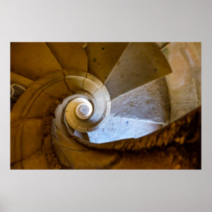 Spiral Staircase Going Down Poster