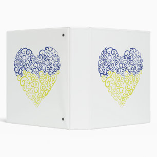 Spiral swirls mehandi heart Ukrainian flag colours Binder