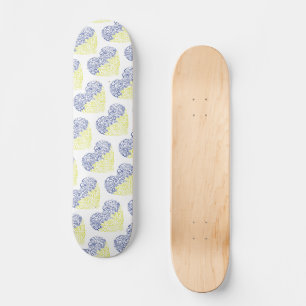Spiral swirls mehandi heart Ukrainian flag colours Skateboard