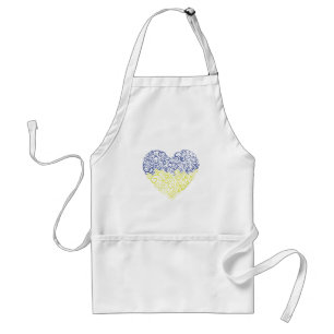Spiral swirls mehandi heart Ukrainian flag colours Standard Apron