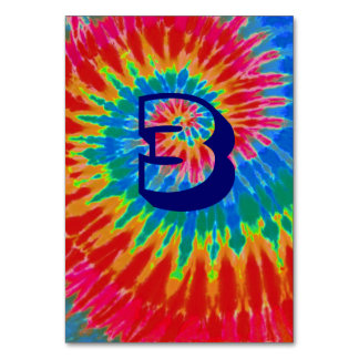 Spiral Tie Dye Wedding Table Three Number