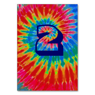 Spiral Tie Dye Wedding Table Two Number