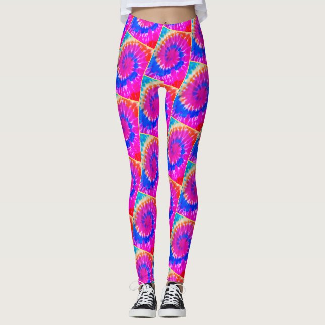 Spiral TieDye Leggings [Miami filter] Ylw Line (Front)