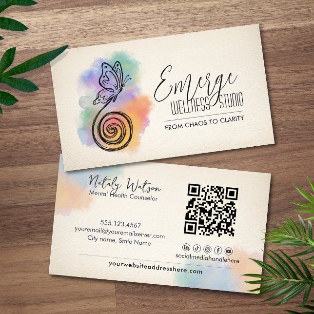 Spiral to Butterfly | Wellness & Coaching Business Card (Creator Uploaded)