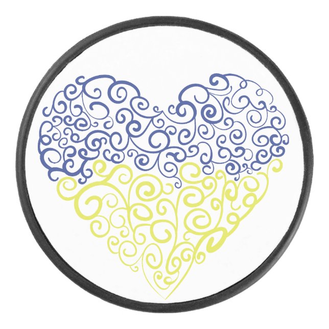 Spiral tourbillons mehandi coeur drapeau ukrainien (Devant)