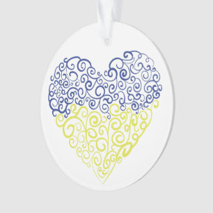 Spiral tourbillons mehandi coeur drapeau ukrainien