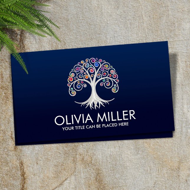Spiral Tree of Life -  colour swirl foliage Business Card (Creator Uploaded)