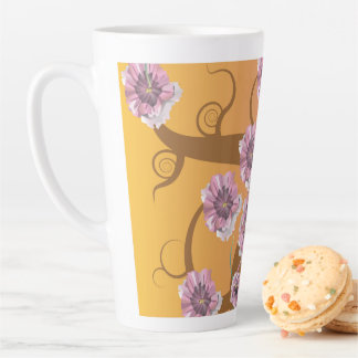 Spiral Tree With Flower  Latte Mug