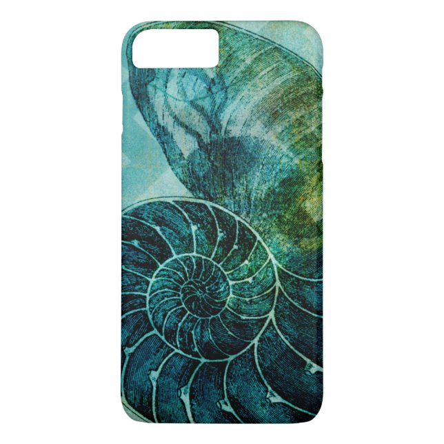 Spiral Turquoise Conch Shell Case-Mate iPhone Case (Back)