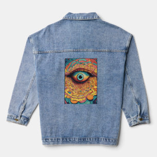 "Spiral Vision Hypnosis Tee"  Denim Jacket