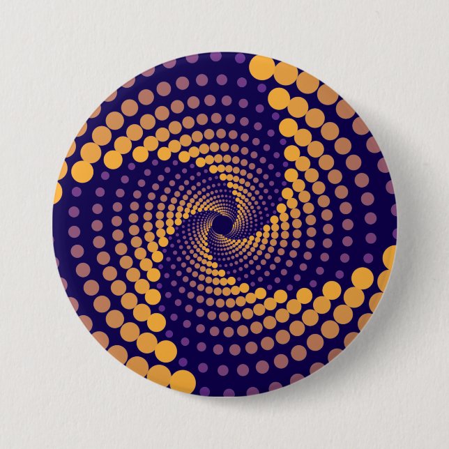 Spiral Vortex pattern 3 Inch Round Button (Front)