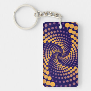 Spiral Vortex pattern Keychain
