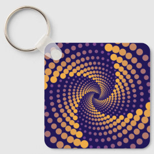 Spiral Vortex pattern Keychain