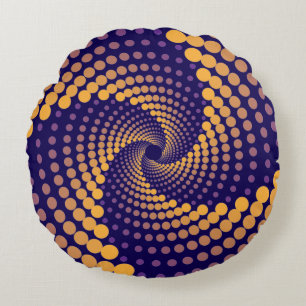 Spiral Vortex pattern Round Pillow