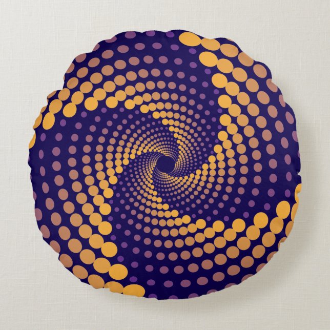 Spiral Vortex pattern Round Pillow (Front)