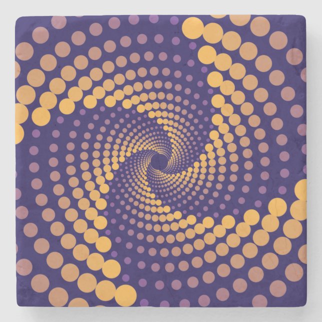 Spiral Vortex pattern Stone Coaster (Front)